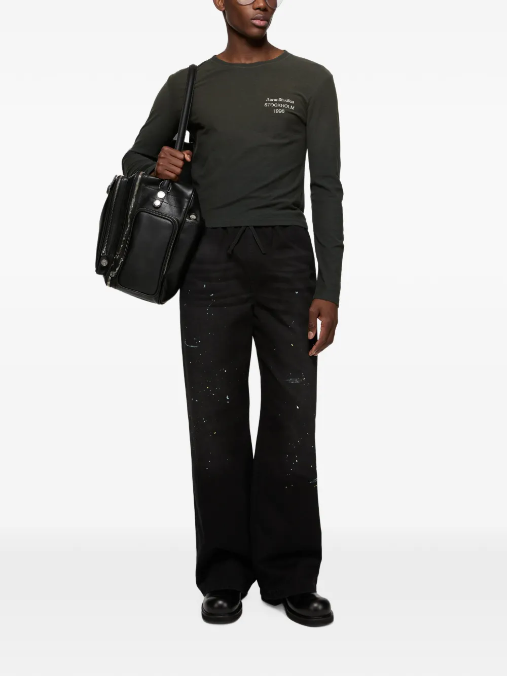 Acne Studios T-shirt met logoprint Zwart