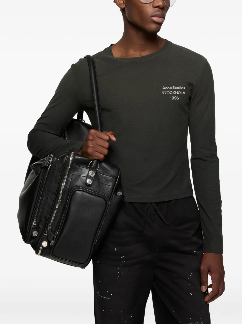 Acne Studios T-shirt met logoprint Zwart