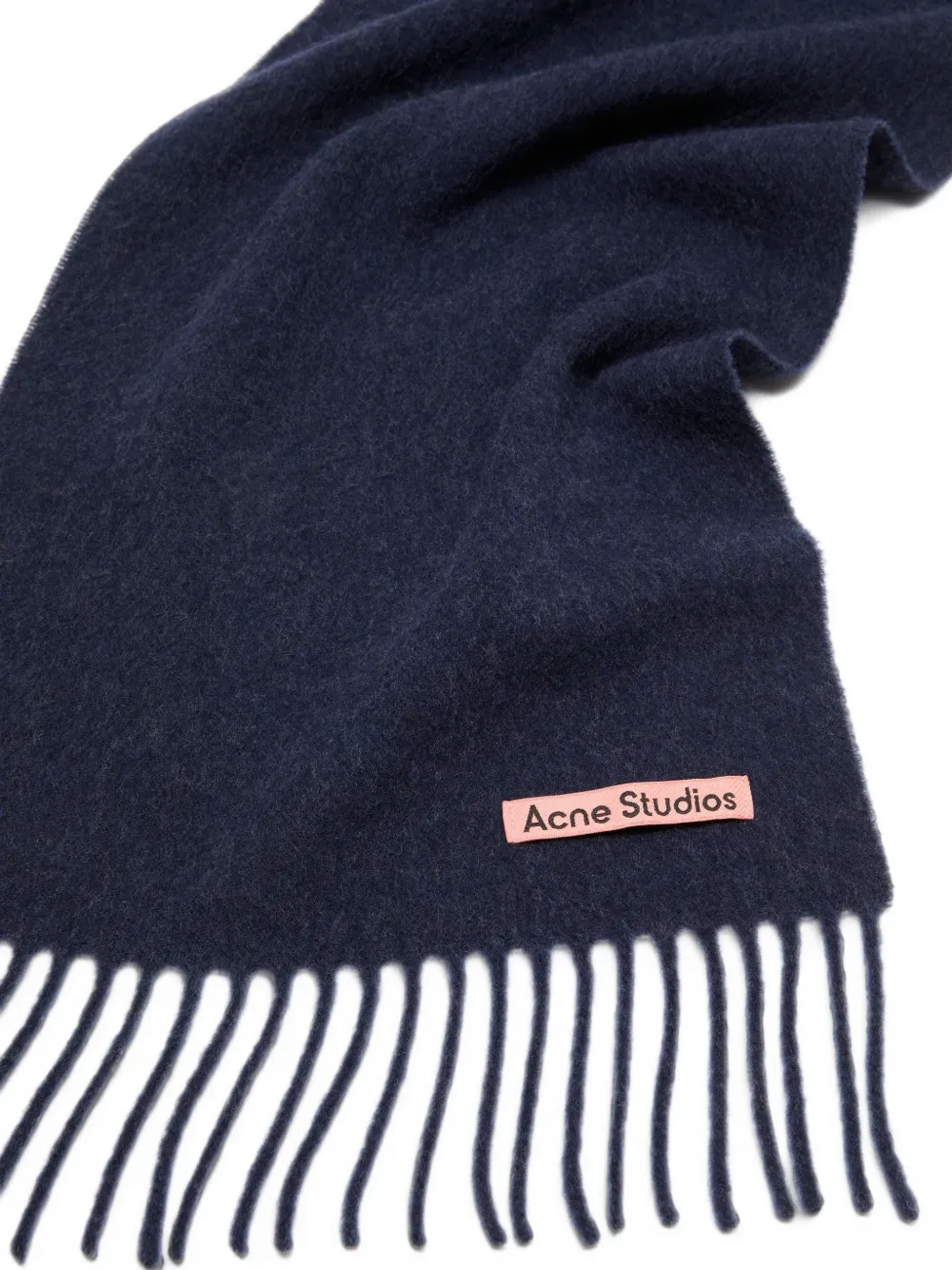 Acne Studios Wollen sjaal met franje Blauw