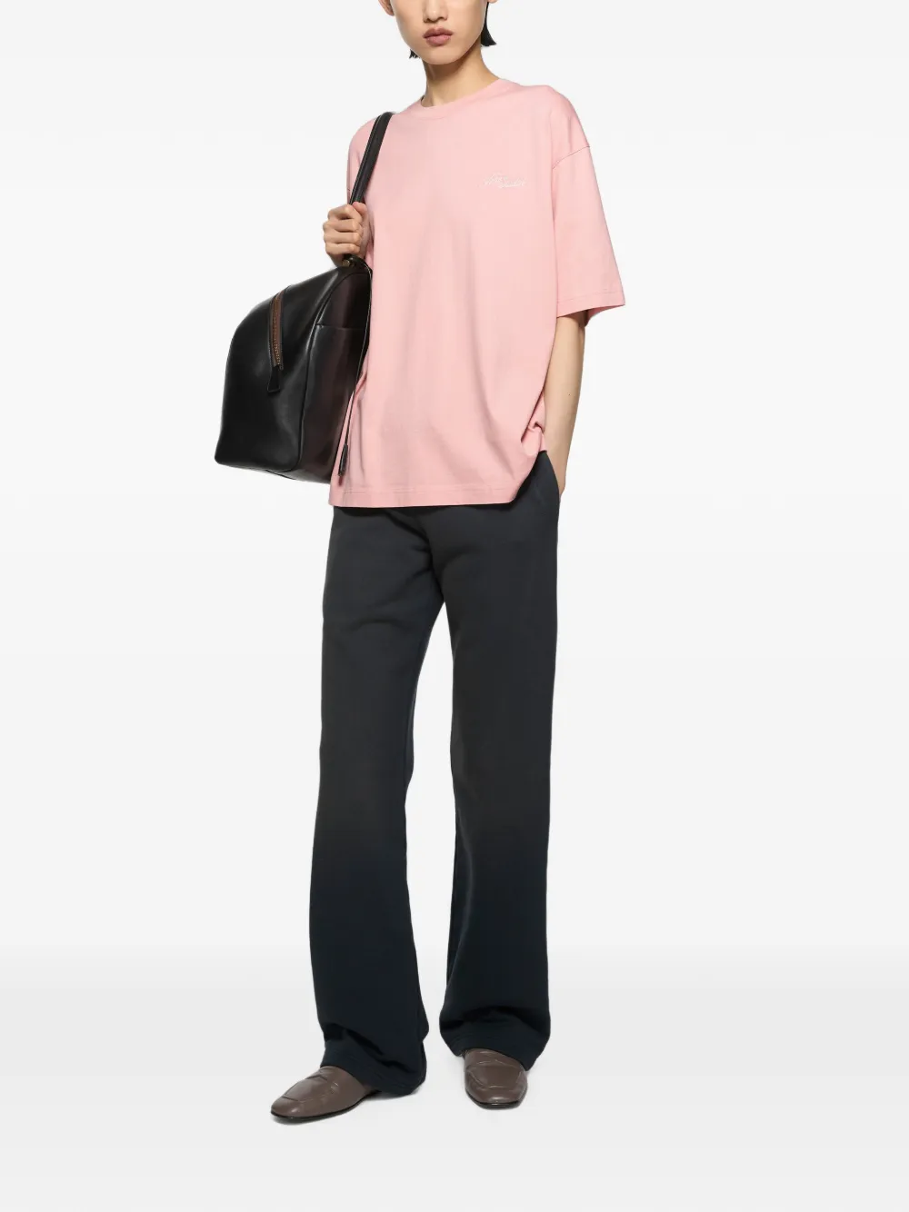 Acne Studios Jersey T-shirt met logo Roze