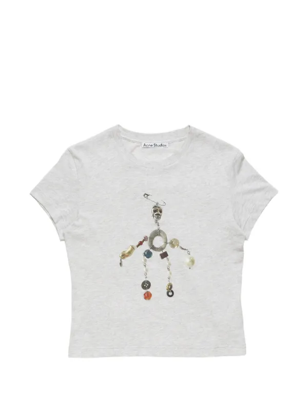 Acne Studios Fitted Graphic T-shirt in Grey