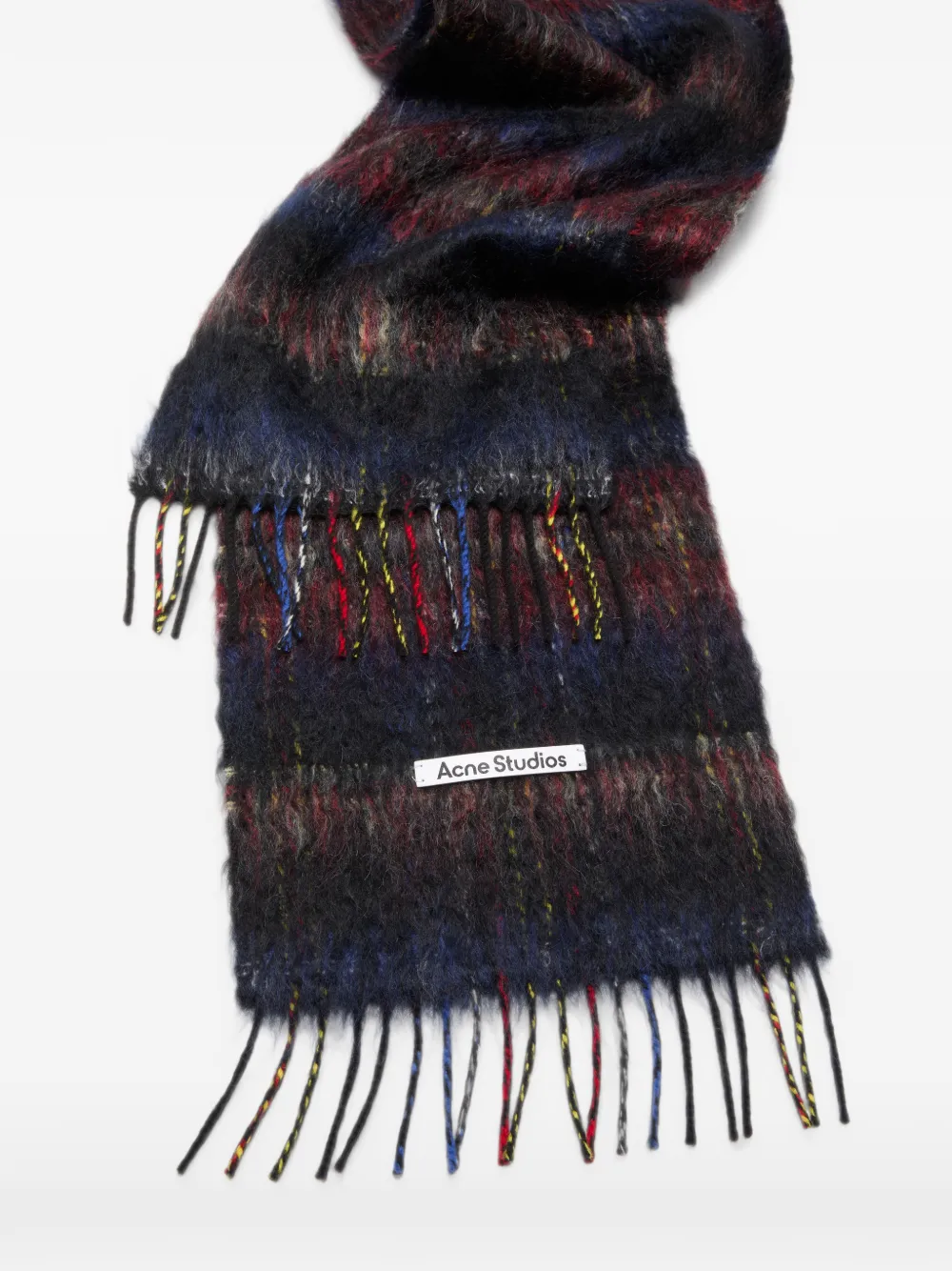Acne Studios Mohair sjaal met franje Zwart