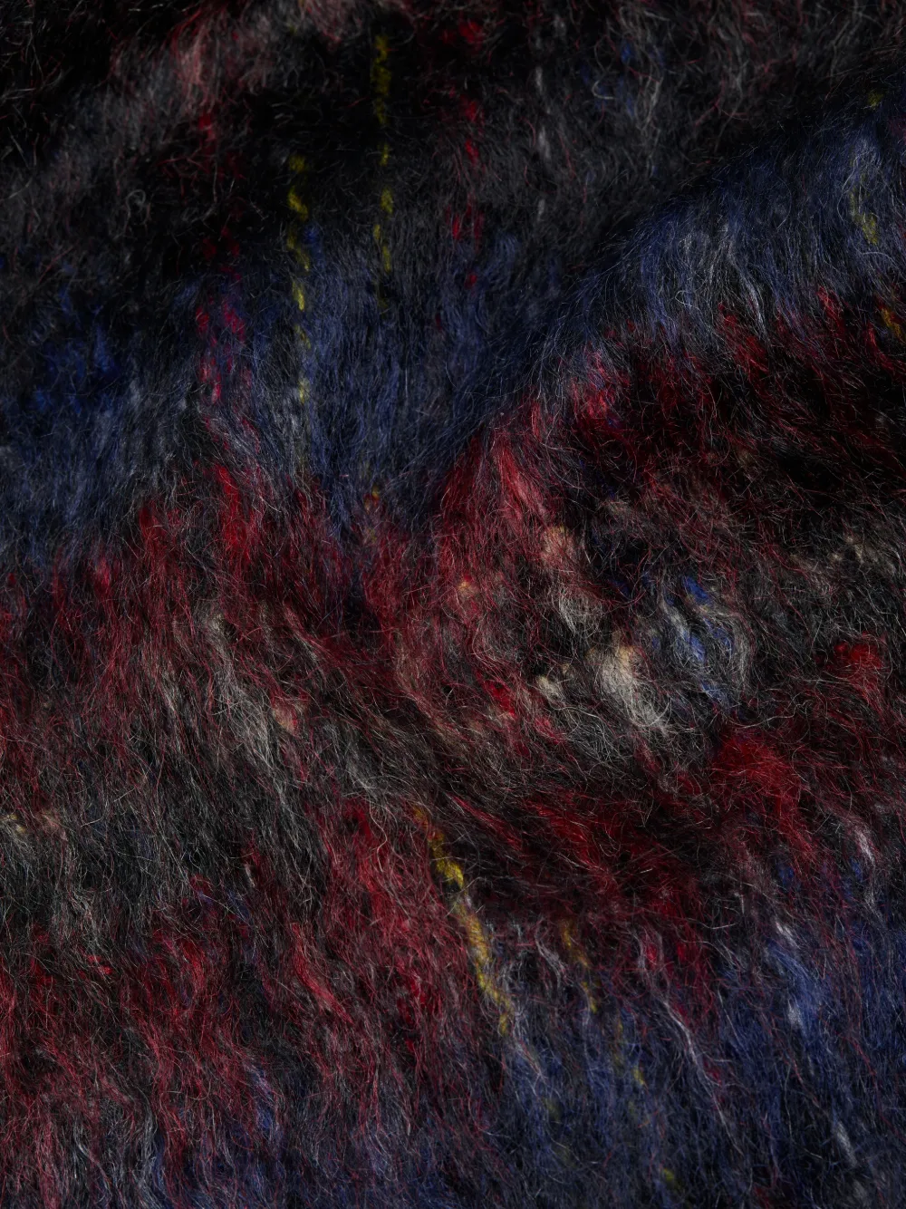 Acne Studios Mohair sjaal met franje Zwart