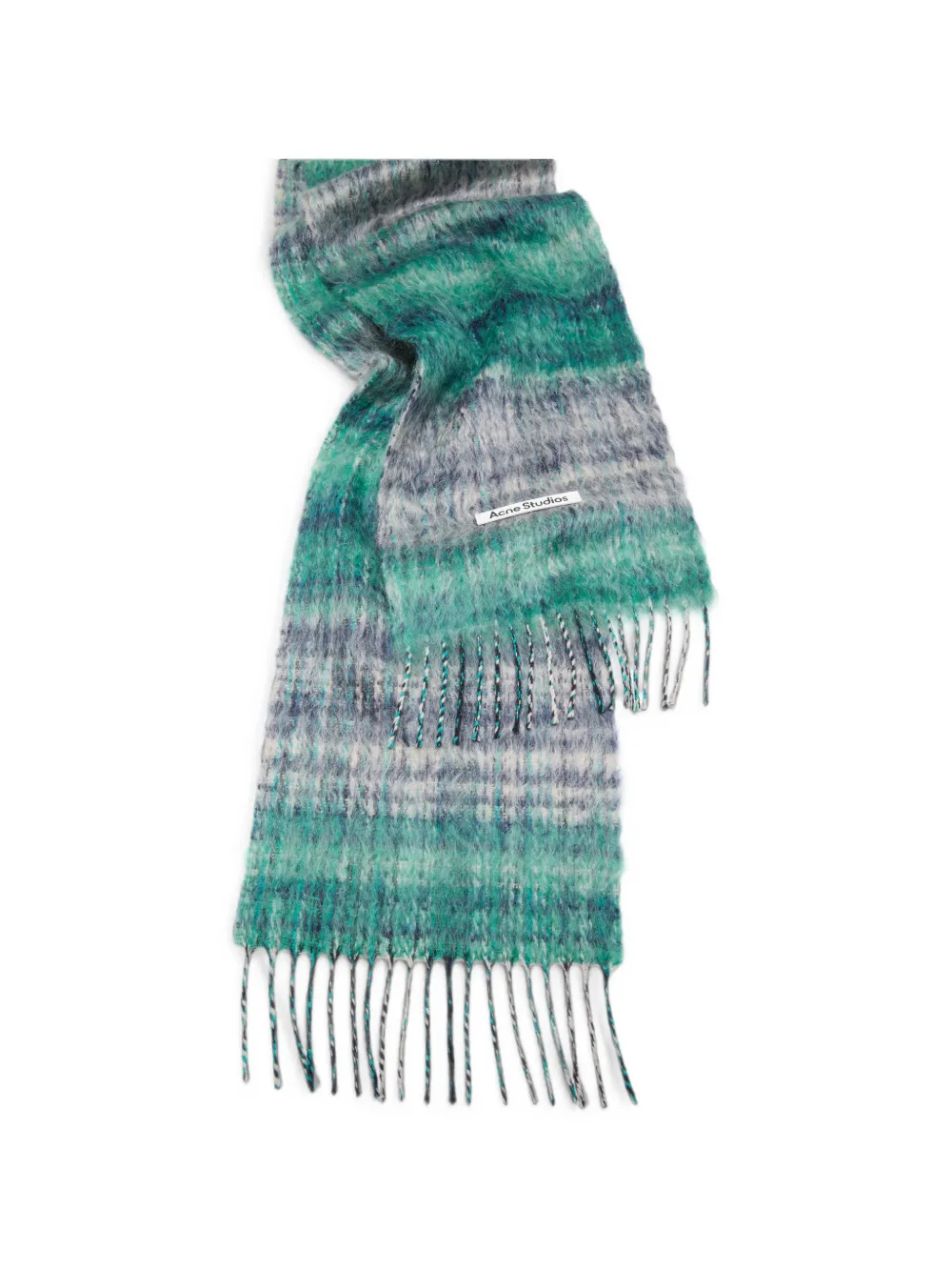 Acne Studios Mohair sjaal met franje Groen