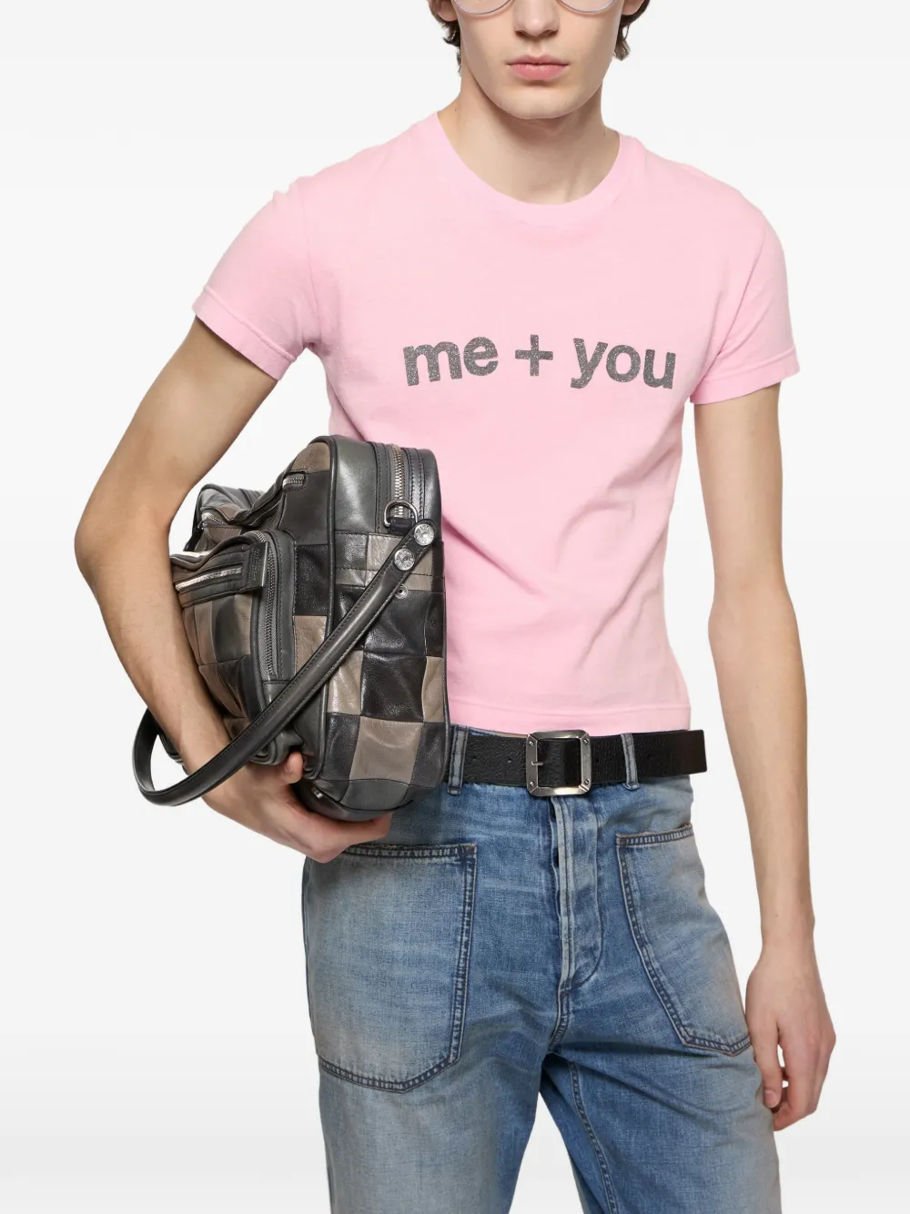 Acne Studios Getailleerd grafisch T-shirt Roze
