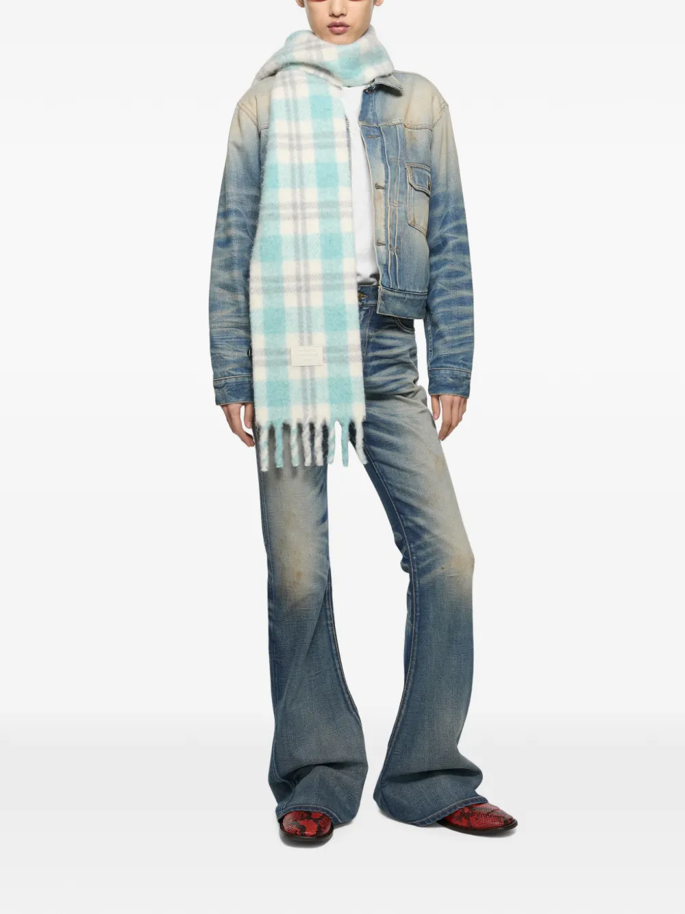Acne Studios Sjaal met franjes Wit