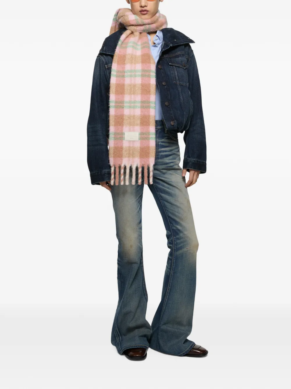 Acne Studios Sjaal met franjes Roze