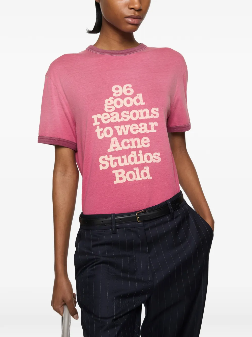 Acne Studios T-shirt met grafische print Roze