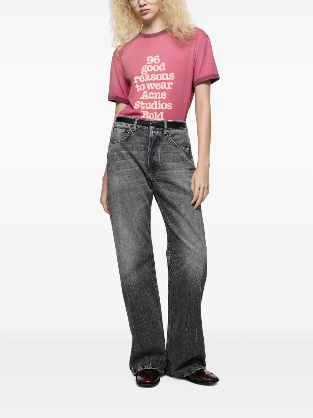 Acne Studios T-shirt met grafische print Roze