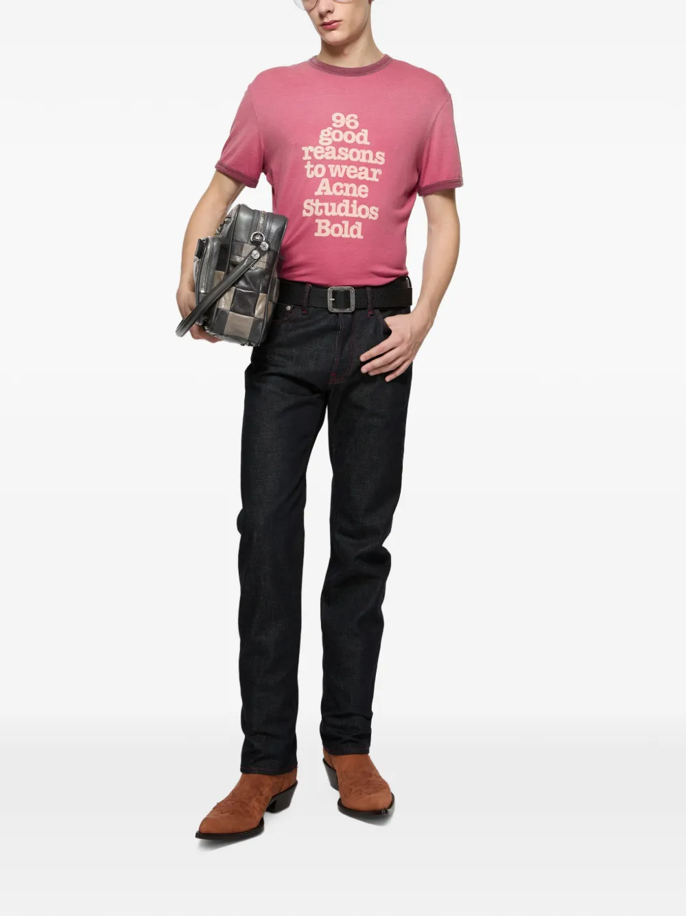 Acne Studios T-shirt met grafische print Roze