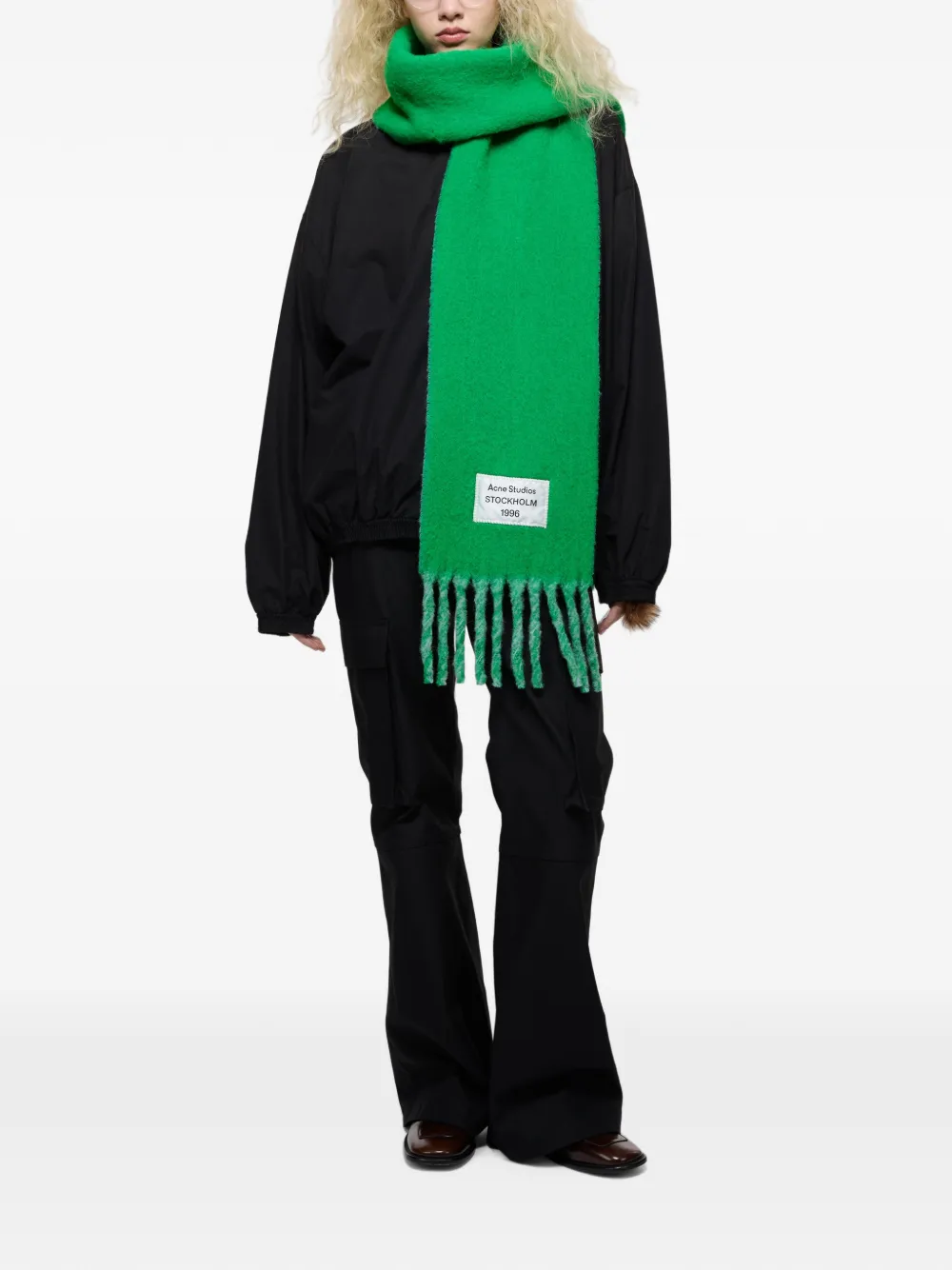Acne Studios Tweekleurige alpaca sjaal Groen