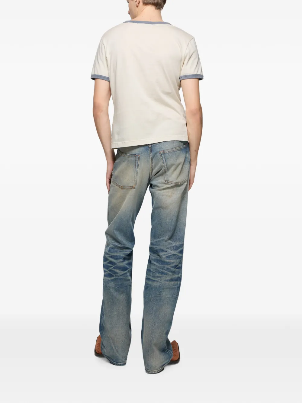 Acne Studios T-shirt met grafische print Beige