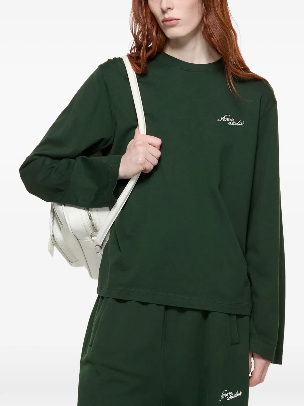 Acne Studios Jersey T-shirt met logo Groen