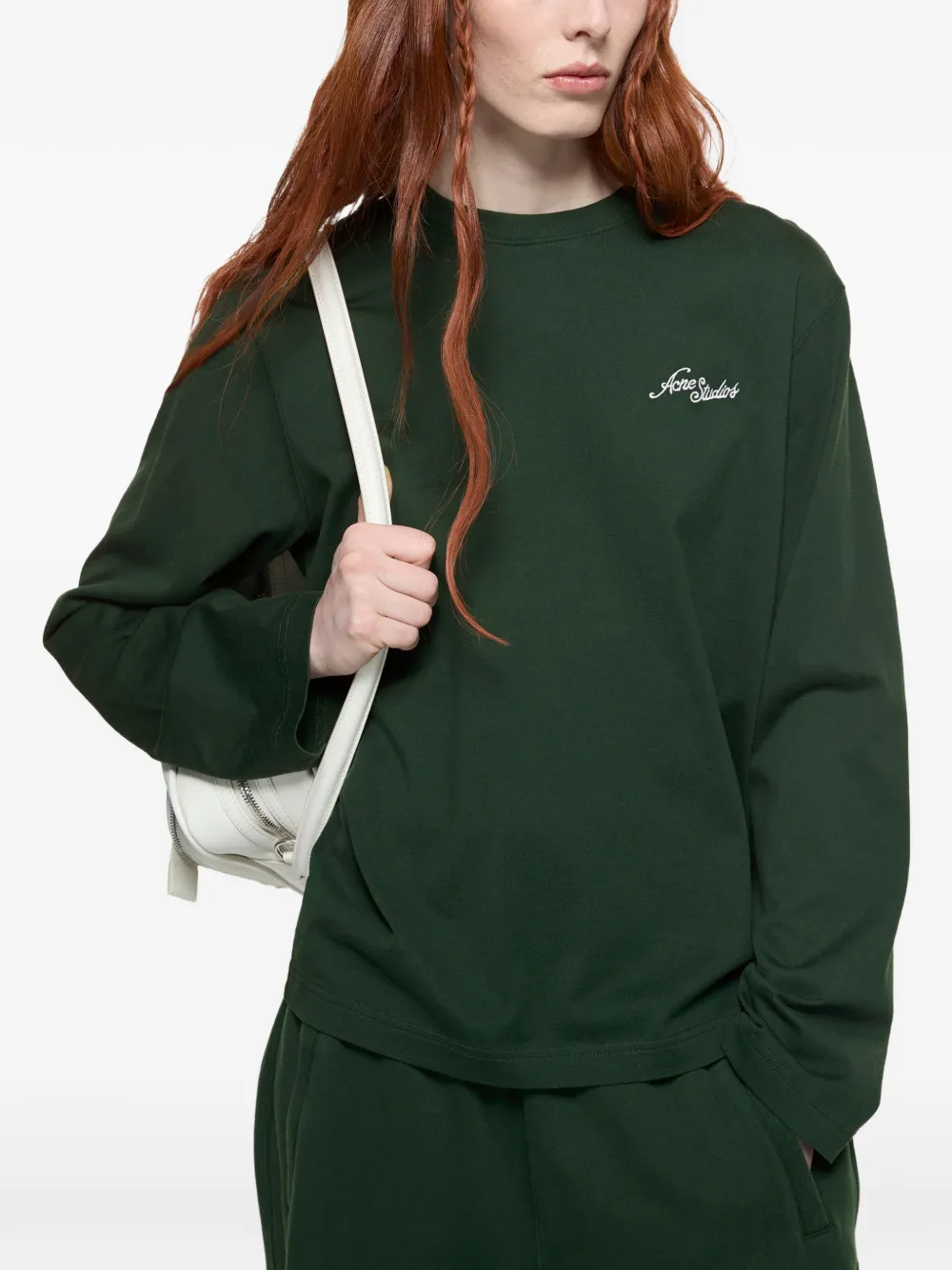 Acne Studios Jersey T-shirt met logo Groen