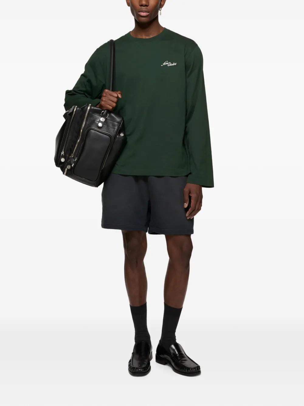 Acne Studios Jersey T-shirt met logo Groen