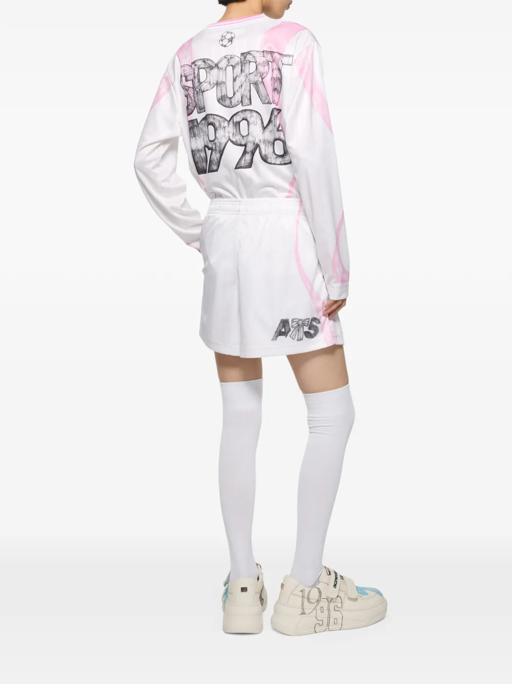 Acne Studios Casual grafische shorts Wit