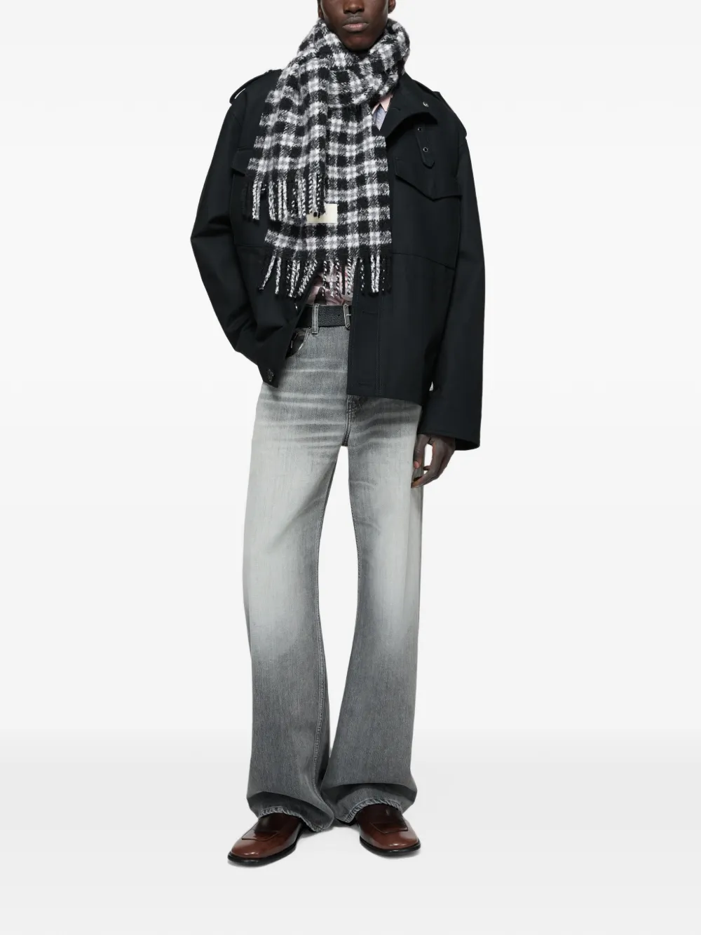 Acne Studios Geruite sjaal Wit