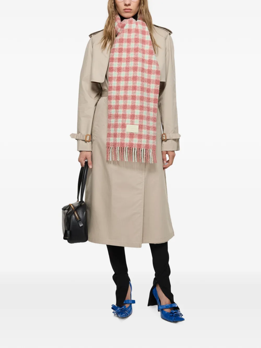Acne Studios Geruite sjaal Roze