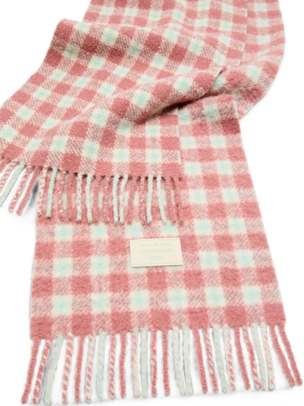 Acne Studios Geruite sjaal Roze