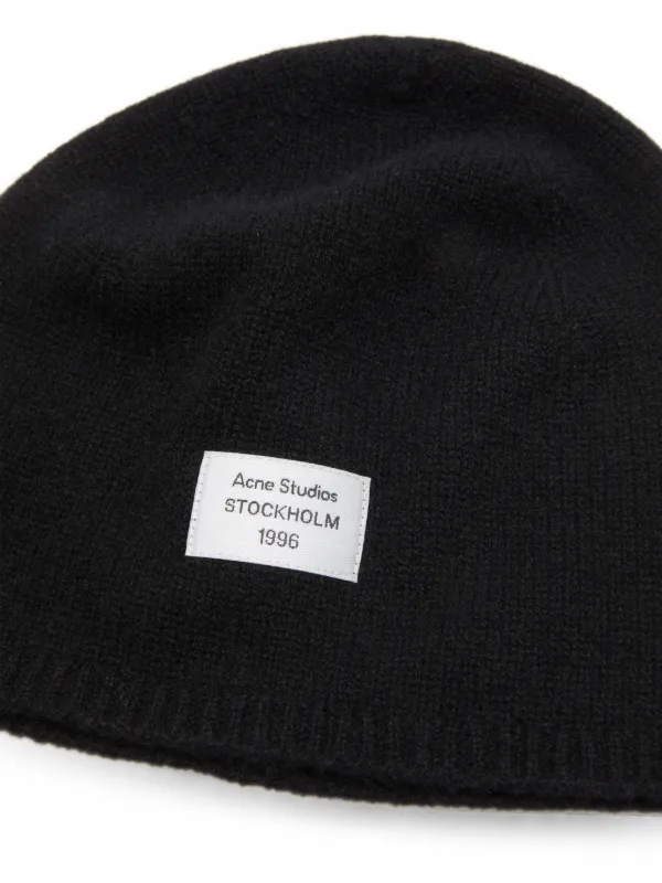 Acne Studios ロゴ カシミアビーニー | ブラック | FARFETCH JP