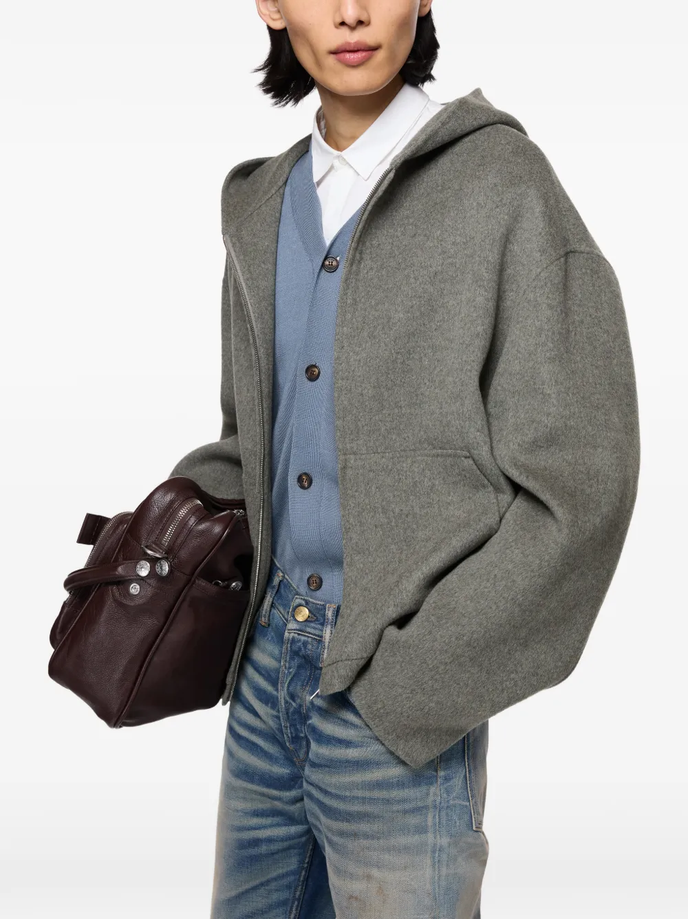 Acne Studios Kasjmier jack met capuchon Grijs