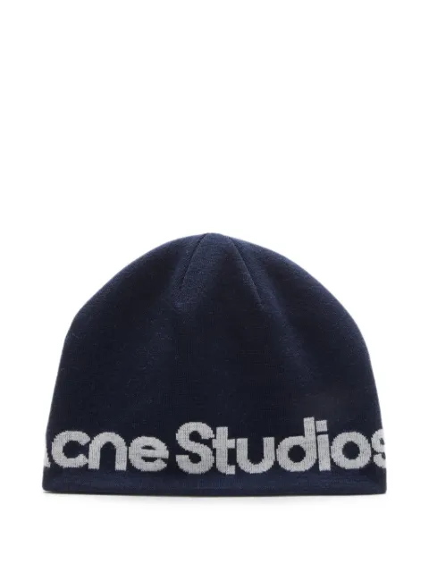 Acne Studios gorro con logo en intarsia