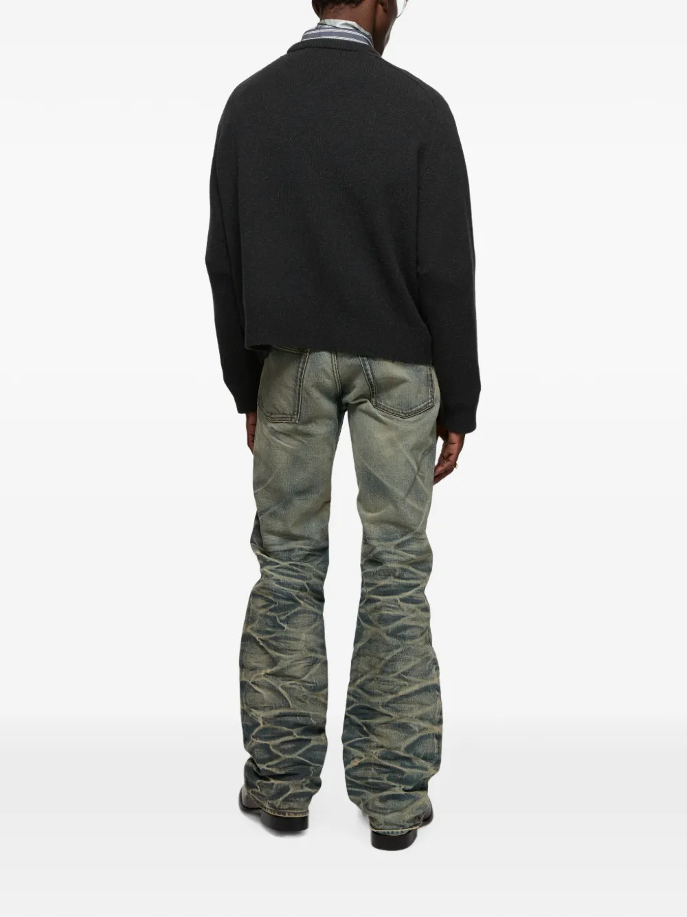 Acne Studios Trui met V-hals en kameelhaar Zwart