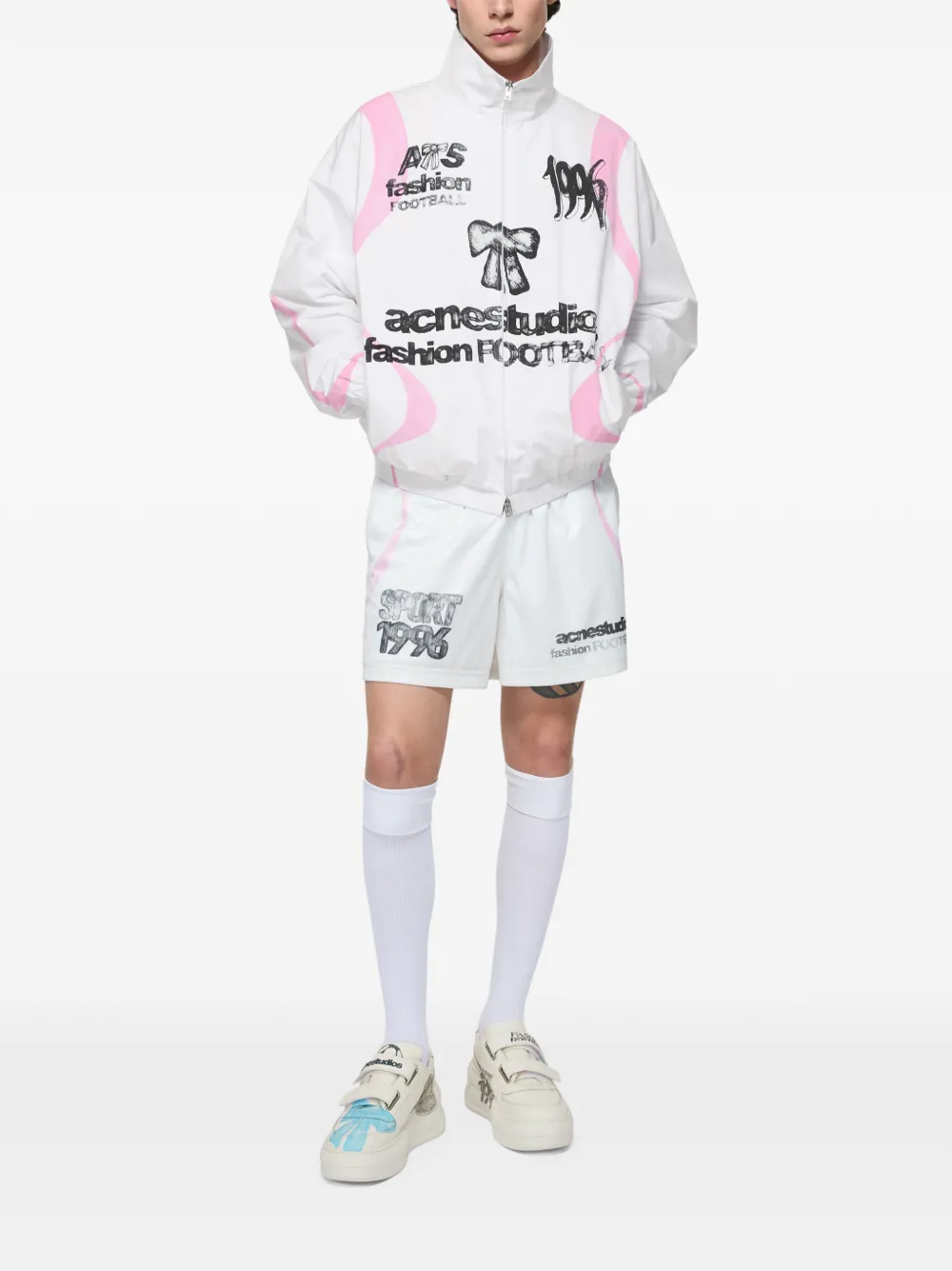 Acne Studios Technische jas met logo Wit