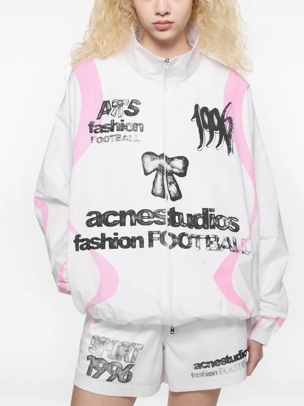 Acne Studios Technische jas met logo Wit