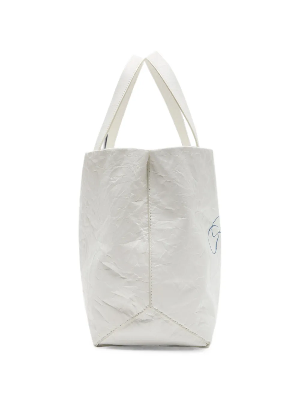 Acne Studios Leren shopper met logo Wit