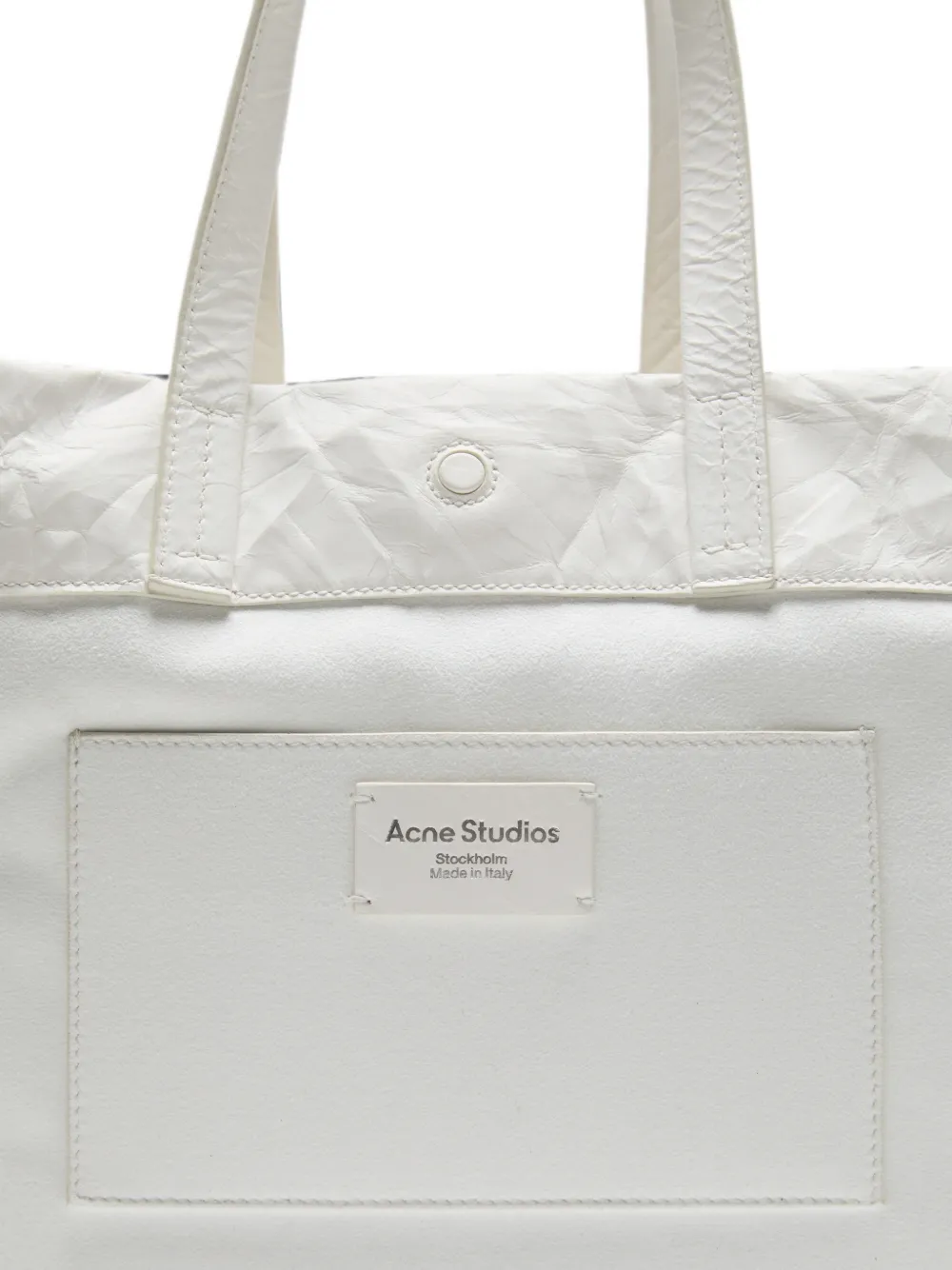 Acne Studios Leren shopper met logo Wit
