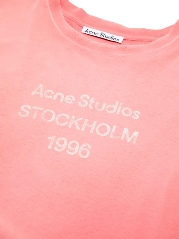 Acne Studios logo-print T-shirt | Pink | FARFETCH