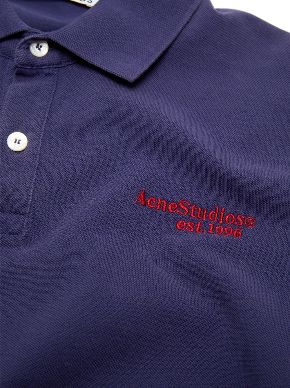 Acne Studios Poloshirt met logopatch Blauw