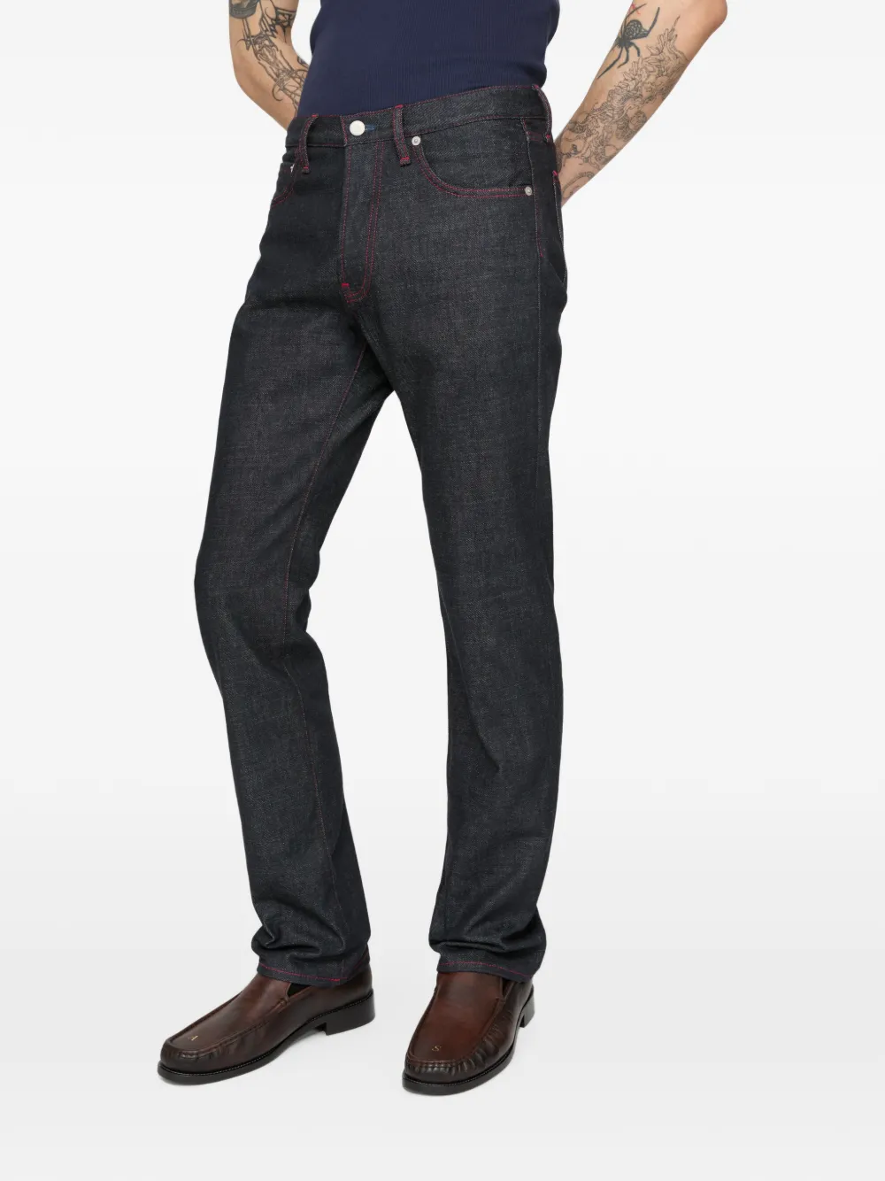 Acne Studios Re-Edition Raw jeans 1996M mid-waist straight Blauw