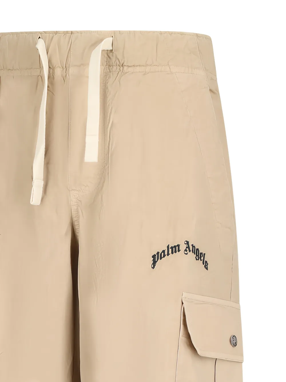 Palm Angels Broek met geborduurd logo Beige