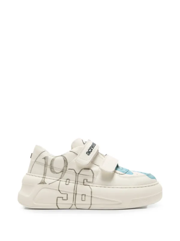 Acne Studios Touch-strap Platform Sneakers in Neutrals