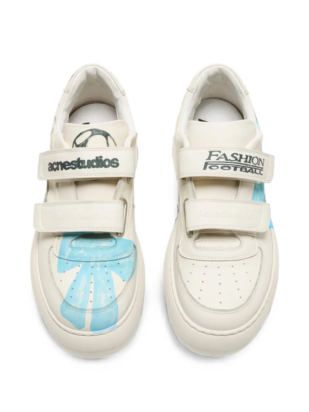 Acne Studios touch-strap platform sneakers Beige
