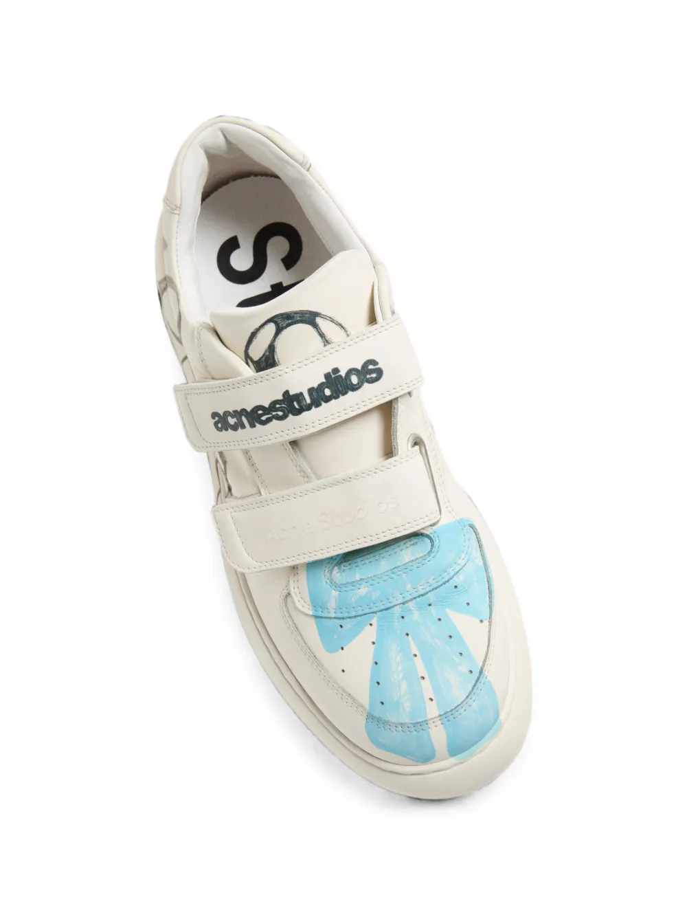 Acne Studios touch-strap platform sneakers Beige