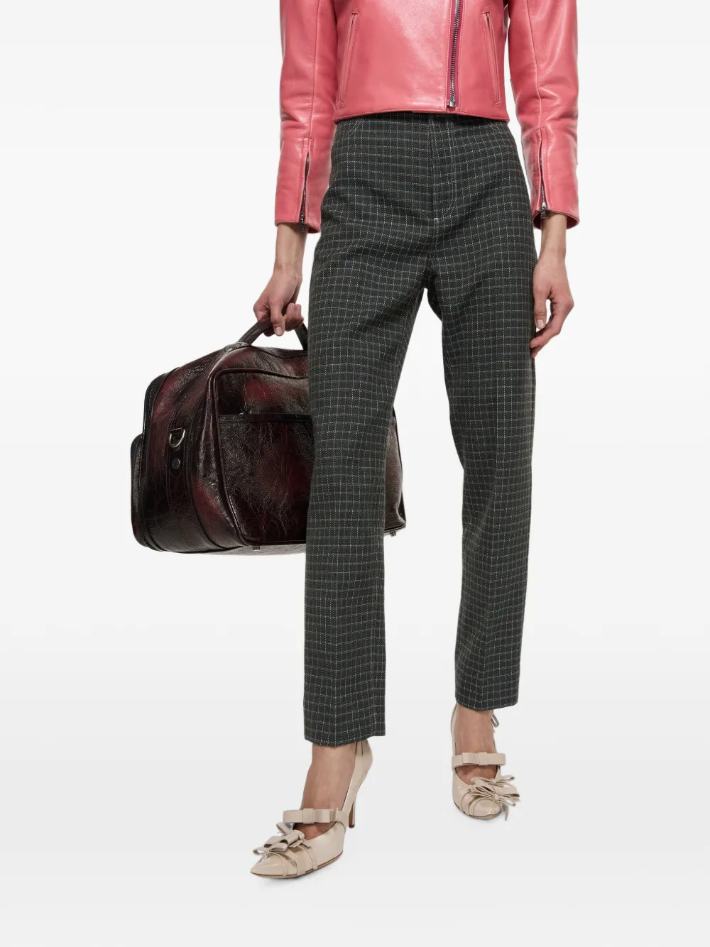 Acne Studios Geweven broek van wolblend Groen