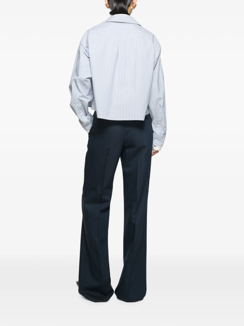 Acne Studios Gestreept T-shirt met gelaagd effect Blauw