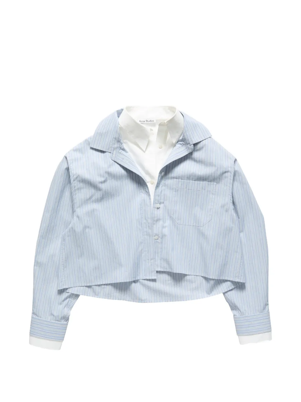 Acne Studios Gestreiftes T-Shirt im Layering-Look - Blau
