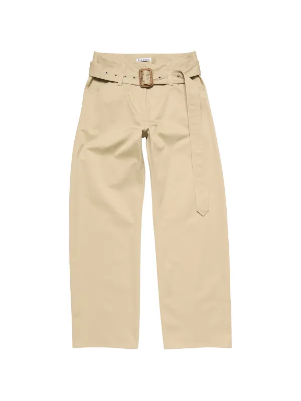 Acne Studios Twill Trousers with Belt in Neutrals