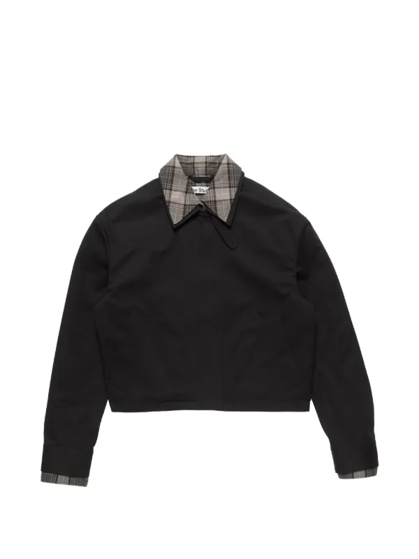 Acne Studios Check-collar Cropped Jacket in Black