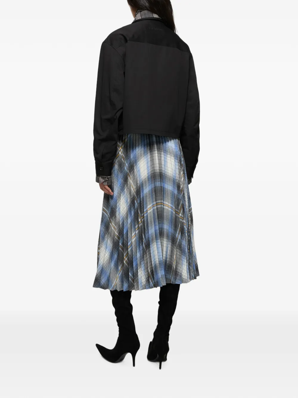 Acne Studios Cropped jack met geruite kraag Zwart