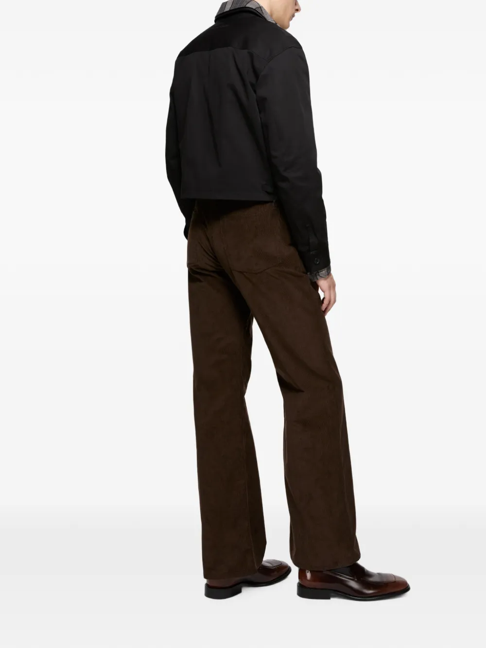 Acne Studios Cropped jack met geruite kraag Zwart