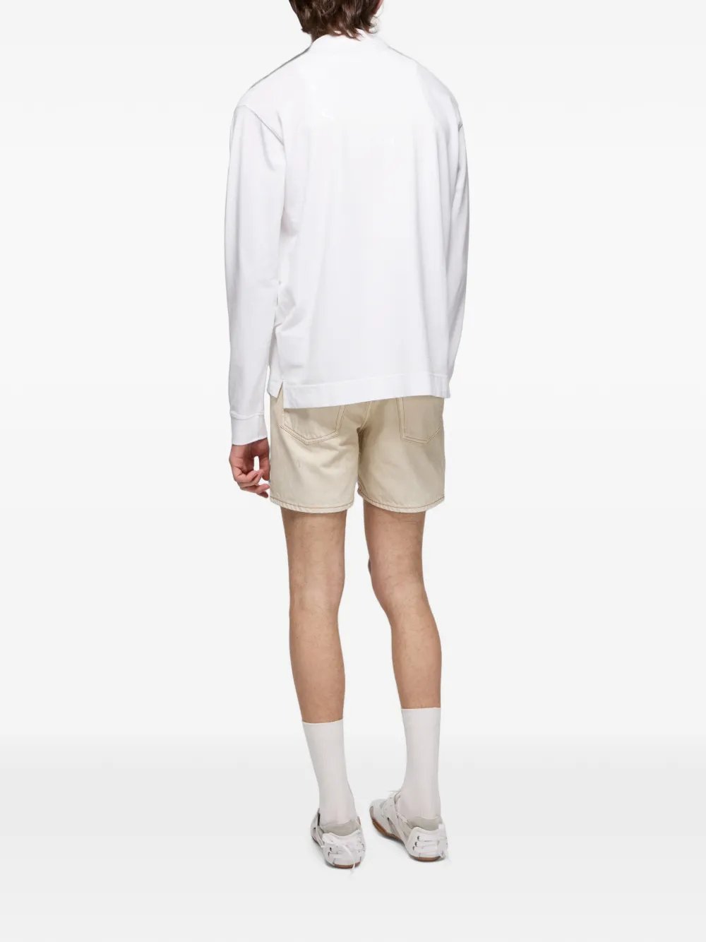 Acne Studios Poloshirt met logo-print en lange mouwen Wit