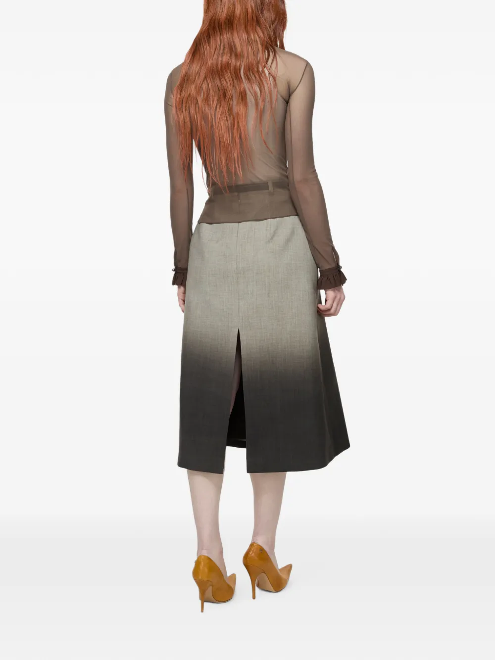 Acne Studios Doorzichtige nylon blouse Bruin
