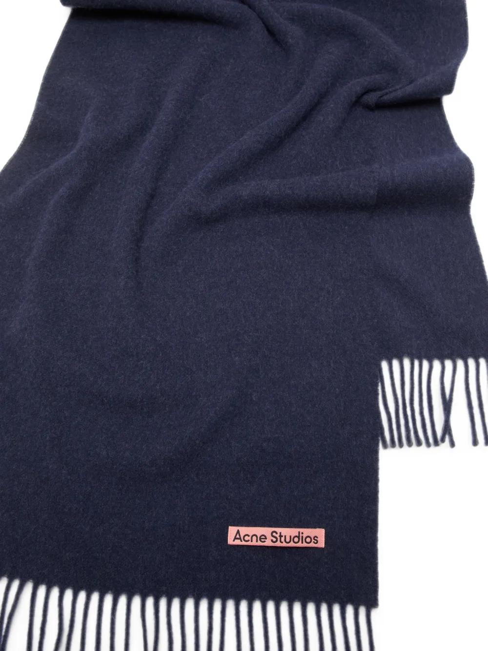 Acne Studios Wollen sjaal met franje Blauw