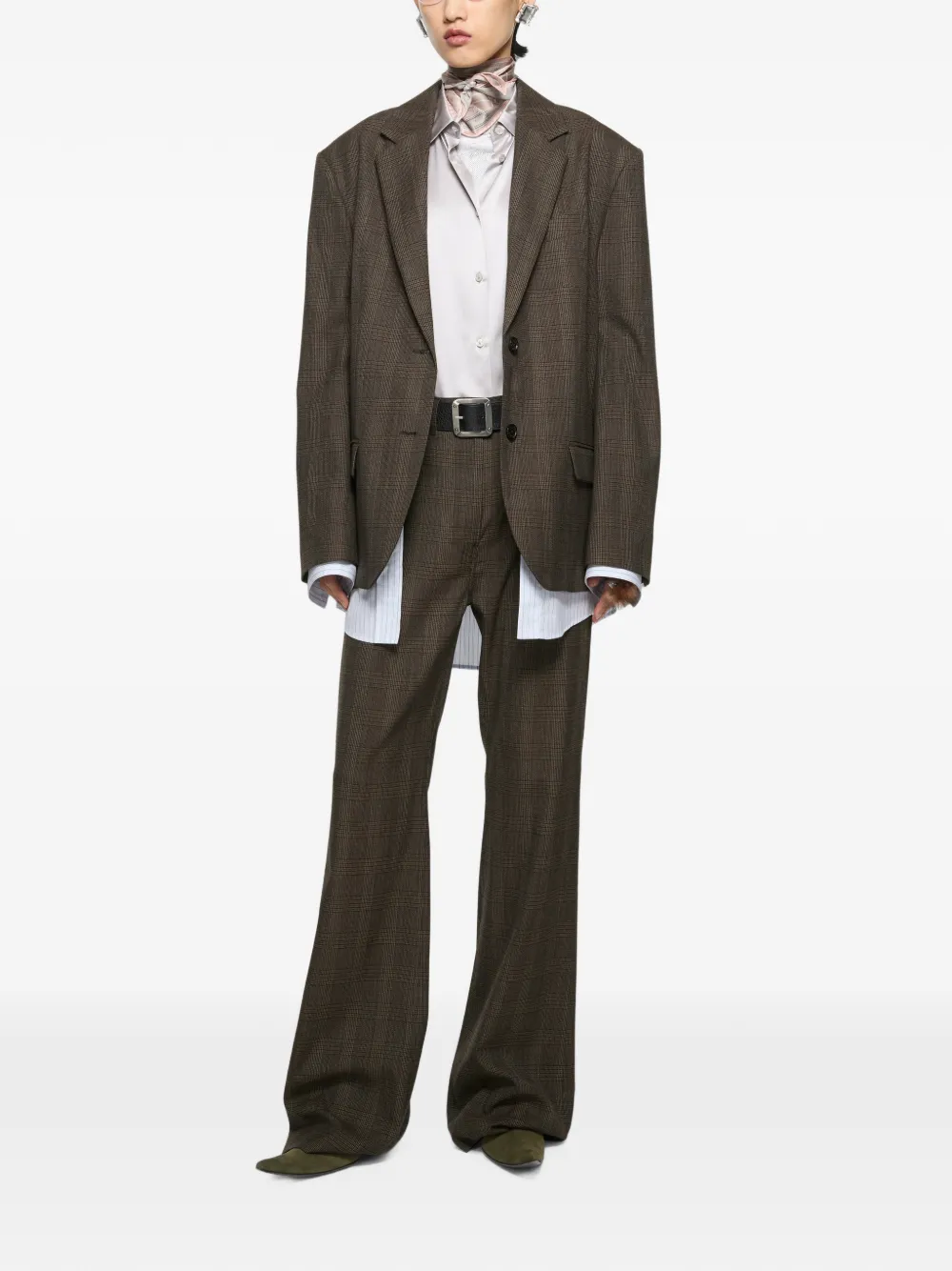 Acne Studios Gelaagd wollen colbert Bruin