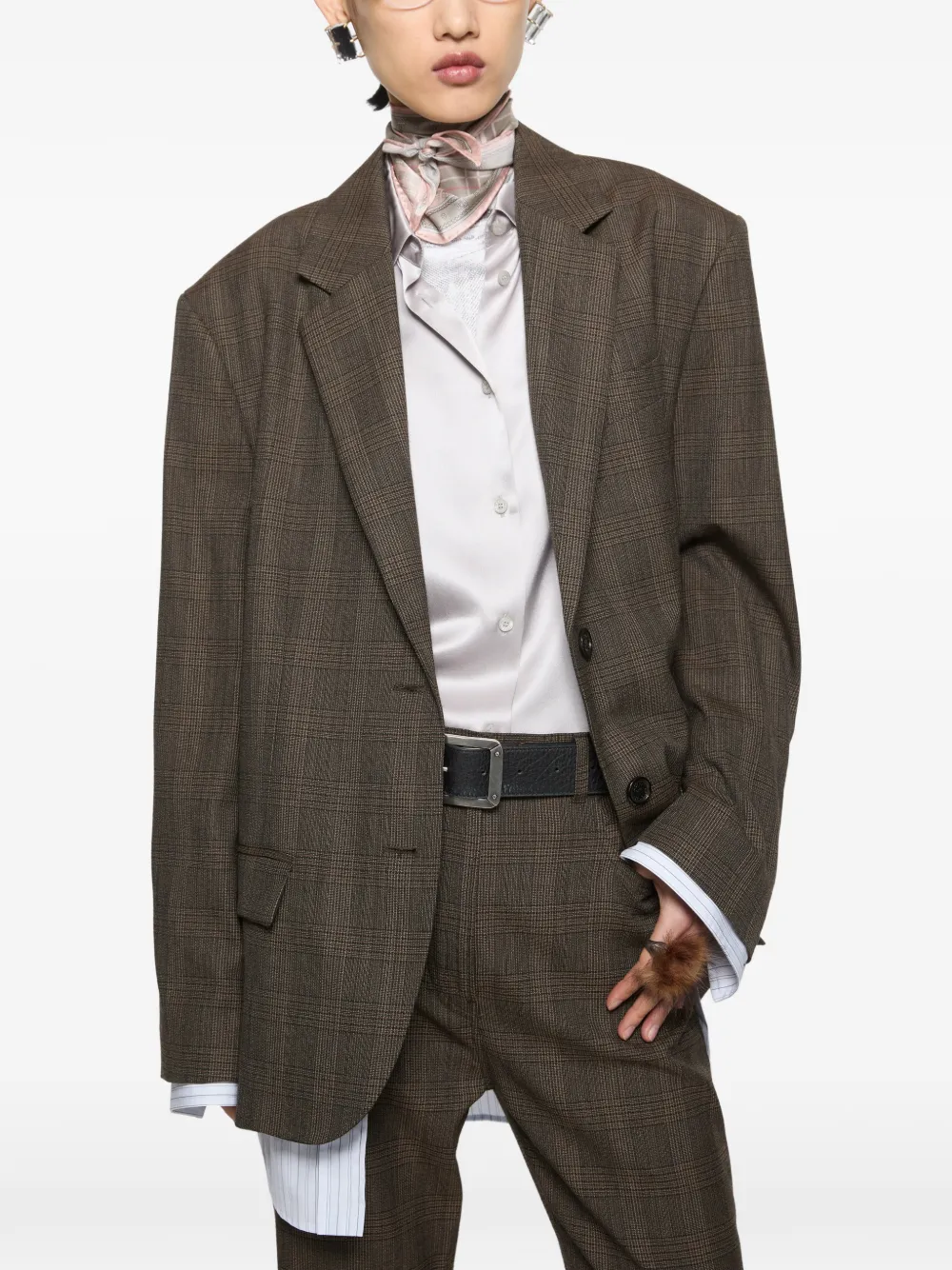 Acne Studios Gelaagd wollen colbert Bruin